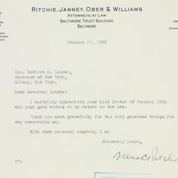 Letter: 1935 January 21