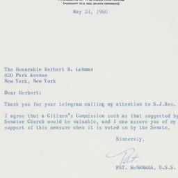 Letter: 1960 May 24