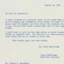 Letter: 1955 August 26