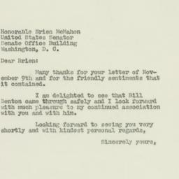 Letter: 1950 November 18