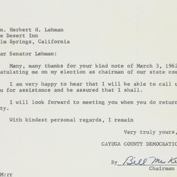 Letter: 1962 March 8