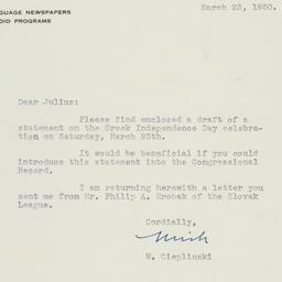 Letter: 1950 March 23