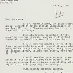 Letter: 1950 June 22