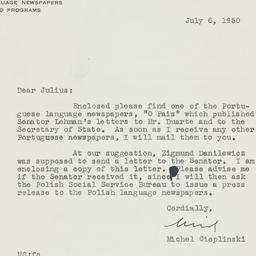 Letter: 1950 July 6