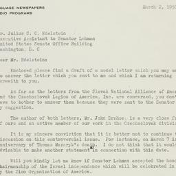Letter: 1950 March 2