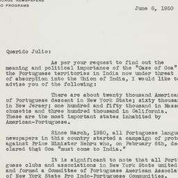 Letter: 1950 June 8