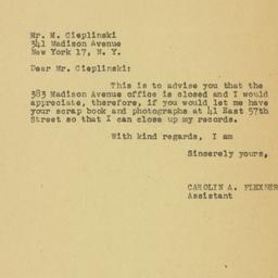 Telegram: 1949 November 18
