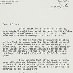 Letter: 1950 July 20
