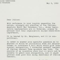 Letter: 1950 May 5