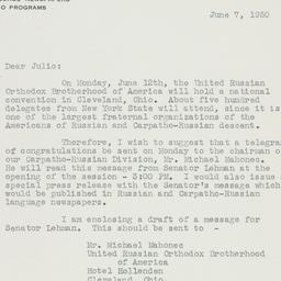 Letter: 1950 June 7