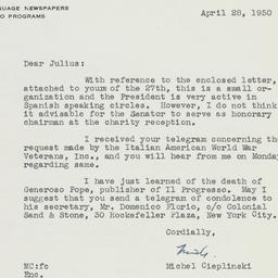 Letter: 1950 April 28