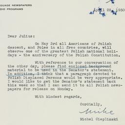 Letter: 1950 April 25