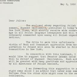 Letter: 1950 May 5