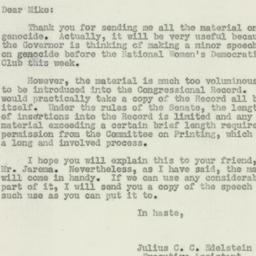 Letter: 1950 May 15