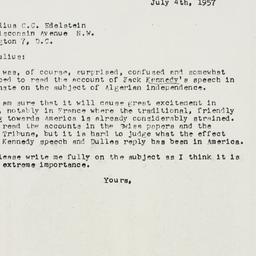 Letter: 1957 July 4