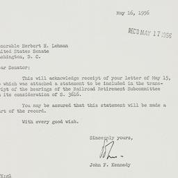 Letter: 1956 May 16