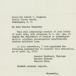 Letter: 1950 April 15