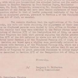 Letter: 1951 November 7