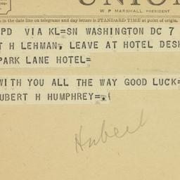 Letter: 1950 November 7