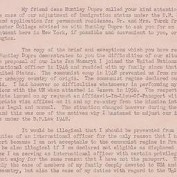 Letter: 1951 November 1