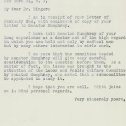 Letter: 1951 February 7