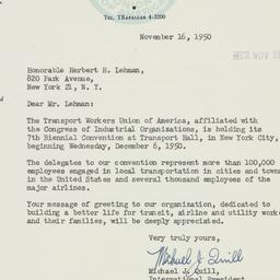 Letter: 1950 November 16