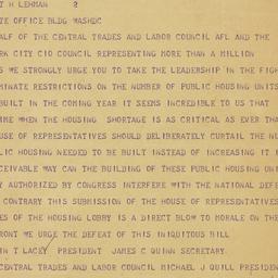 Telegram: 1951 May 17