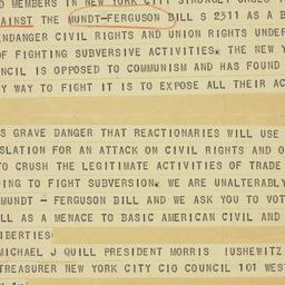 Telegram: 1950 March 16
