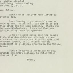 Letter: 1948 November 5