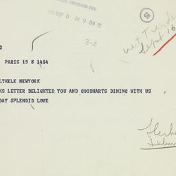 Telegram: 1958 September 8
