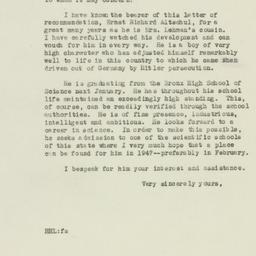 Letter: 1946 October 9