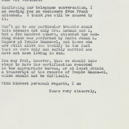 Letter: 1958 June 20