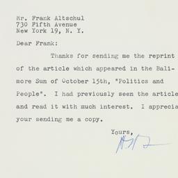 Letter: 1958 October 31