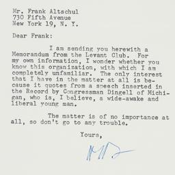 Letter: 1958 May 7