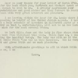 Letter: 1947 March 29