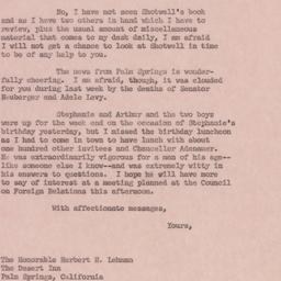 Letter: 1960 March 14
