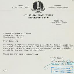Letter: 1950 April 21