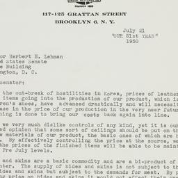 Letter: 1950 July 21