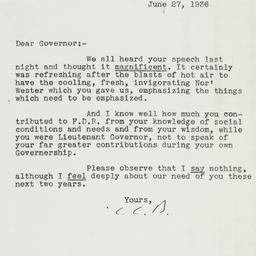 Letter: 1936 June 27