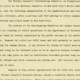 Press Release: 1933 August 18
