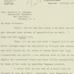 Letter: 1933 October 19