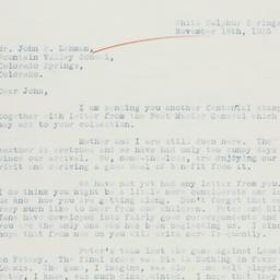 Letter: 1935 November 18