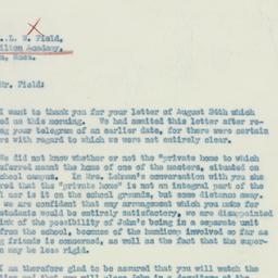 Letter: 1933 August 26