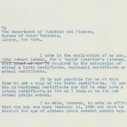 Letter: 1936 July 16