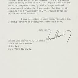 Letter: 1961 November 3