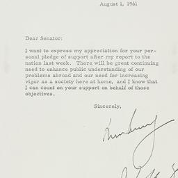 Letter: 1961 August 1