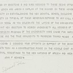 Telegram: 1961 January 16