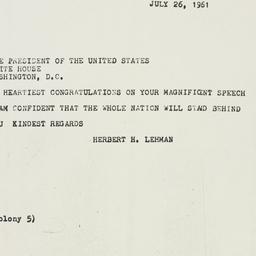 Letter: 1961 July 26