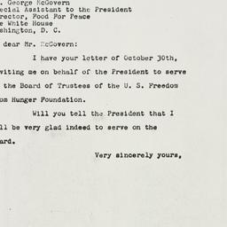 Letter: 1961 November 2
