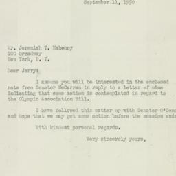 Letter: 1950 September 11